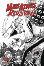 Mars Attacks Red Sonja_4_Barry Kitson 1:10 Black & White Retailer Incentive Cover